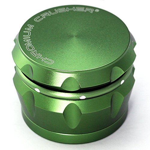 Chromium Crusher Drum 2.5 Inch 4 Piece Tobacco Spice Herb Grinder -Groovy Green