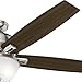 Hunter Indoor Ceiling Fan with LED Light and pull chain control - Donegan 60 inch, Brushed Nickel, 54172