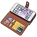 iPhone 6+ Case, iPhone 6s Plus Wallet, Inside Cover Can Be Removed From Wallet, With Multi Card Holders, Hand Strap, Brown Checker, For Men Guys, Premium High Quality, Multipurpose Bag, Classy Design