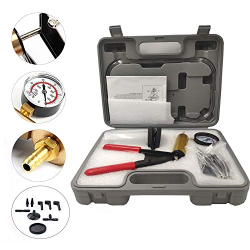 HTOMT 2 in 1 Brake Bleeder Kit Hand held Vacuum Pump Test Set for Automotive with Sponge Protected Case,Adapters,One-Man Brake and Clutch Bleeding System (Gray) - Thumbnail 4