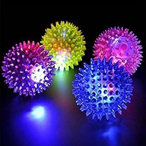 Spike Ball Light Up Spikey Bounce Ball Flashing Bounce Spikey Ball with Flashing Light (Pack Of 1)