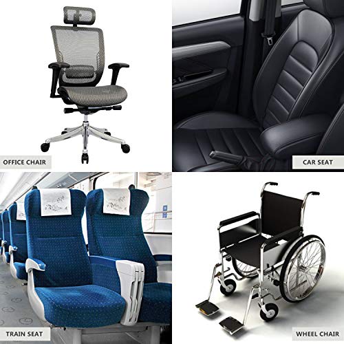 Premium Back Cushion for Office Chair, Car, Wheelchair - Memory Foam Lumbar Support Pillow with Breathable 3D Mesh Cover Adjustable Straps Black