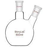 stonylab Flat Bottom Flask FBF, Heavy Wall 2-Neck