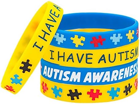 Heart of Charms Set 5 I Have Autism Awareness Bracelets Silicone Sports Wristband Puzzle Pieces Bracelet Rubber