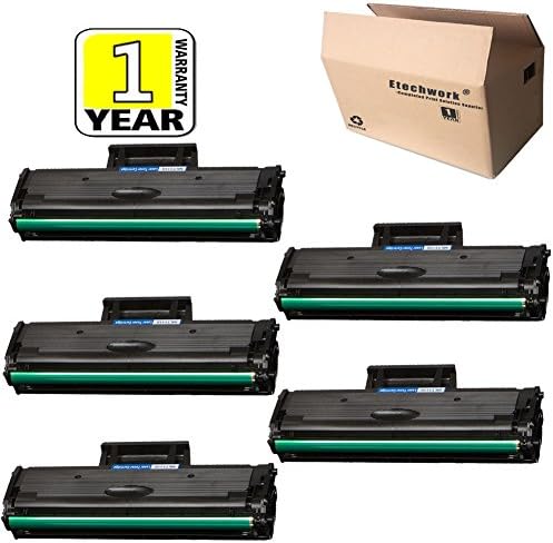 MLTD111S MLT-D111S Toner Cartridge 5 Pack Black Compatible for Samsung Xpress SL-M2020 M2020W M2022 M2022W M2070 M2070W M2070F M2070FW, Etechwork Brand