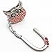 ROFLYER Owl Design Metal Foldable Purse Bag Hook Table Hanger,Set of 4