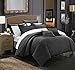 Chic Home Khaya Down Alternative Jacquard Striped Comforter Set, Bedding Basics, King, Black