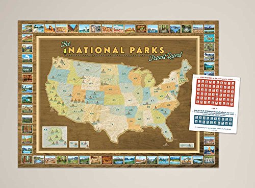 National Parks Travel Quest Poster is great for the National Park Service birthday celebration