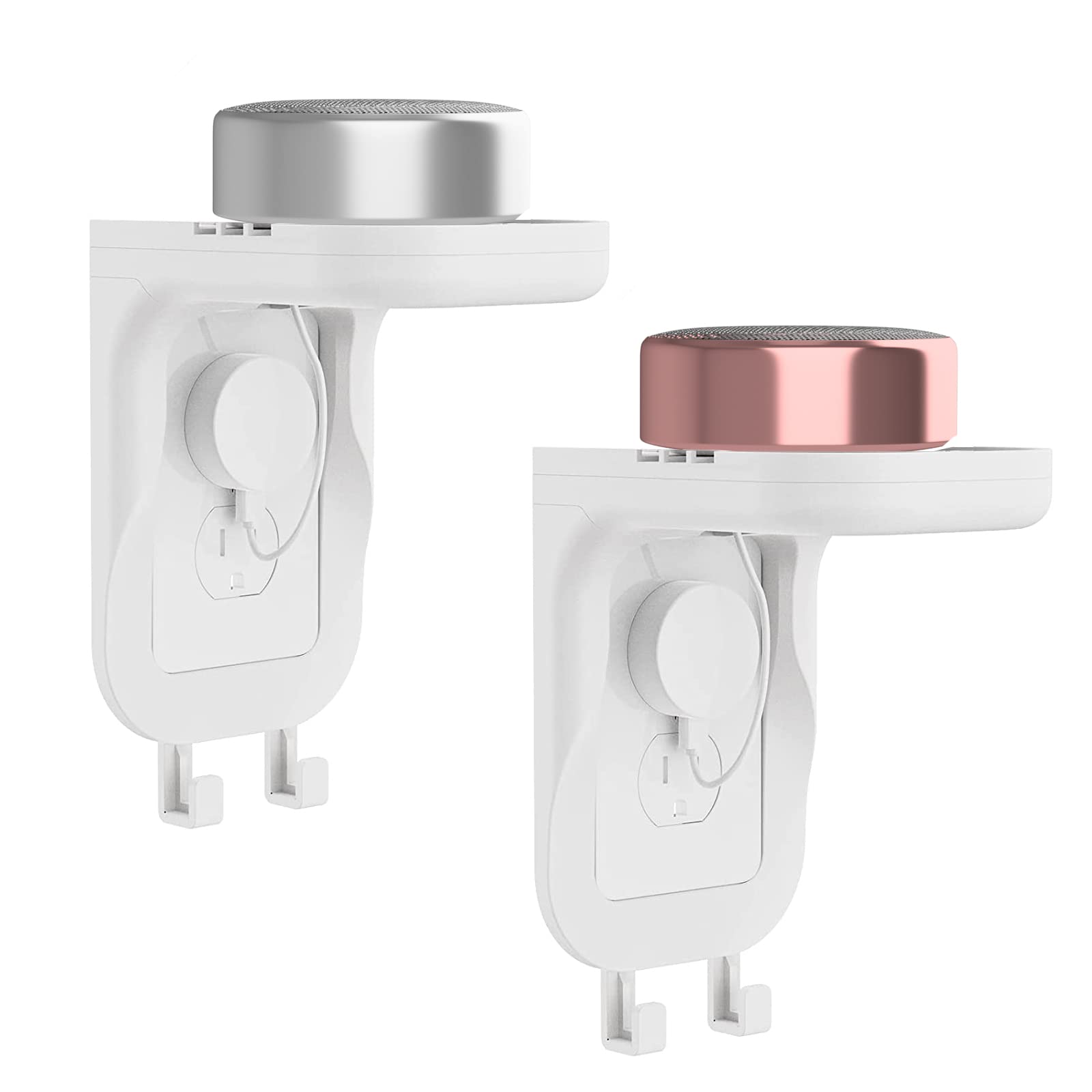 Photo 1 of WALI Outlet Shelf Wall Holder, Fit for Duplex GFCI Decorative Outlet Shell A Space Saving for Smart Home, Speaker Mounts up to 20lbs with Cable Management (OSH002-W), White