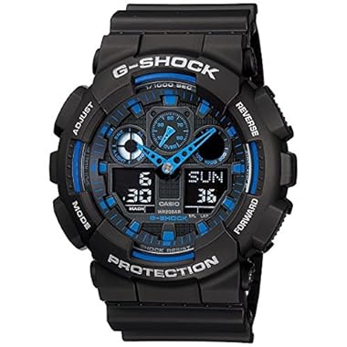 Casio G-Shock GA100-1A2 Ana-Digi Speed Indicator Black Dial Men’s Watch