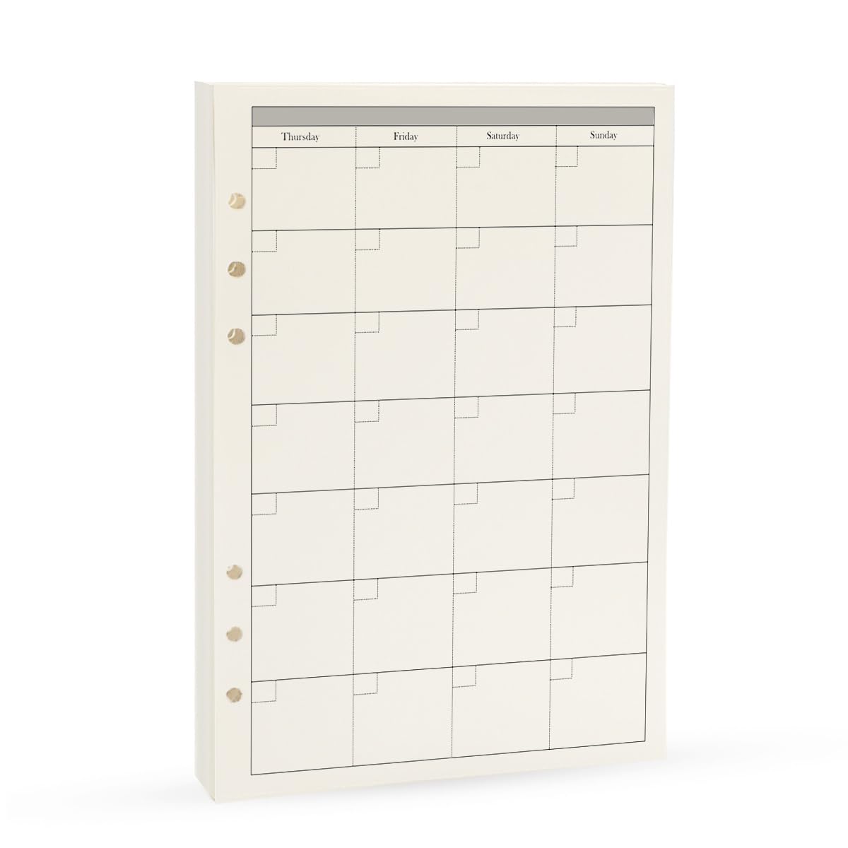 Harphia A5 A6 Loose Leaf Notebook Refill Spiral Binder Planner Inner Page Inside Paper Dairy Weekly Monthly Plan to do Line Dot grid (Monthly Plan, A5-21x14.2cm)