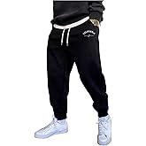 RoseSeek Men's Letter Graphic Joggers Drawstring Waist Running Sweatpants Casual Pants with Pockets