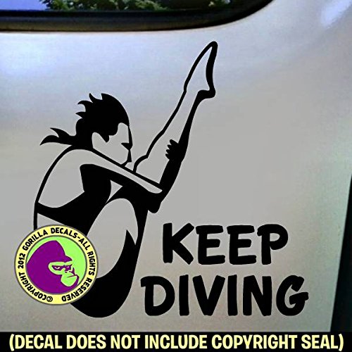 KEEP DIVING Springboard Female Diver Vinyl Decal Sticker B