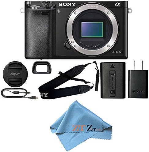 Sony Alpha a6000 Mirrorless Digitial Camera 24.3MP SLR Camera with 3.0-Inch LCD (Black) (Body Only, Cloth Only)