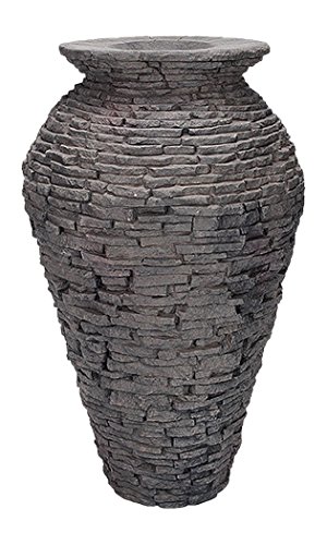 Aquascape 98939 Small Stacked Slate Urn Fountain for Landscape and Gardens, 32 Inches Tall