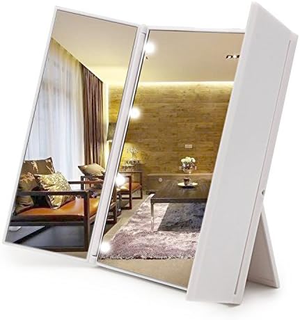 HonestEast Lighted Makeup Mirror Foldable and Portable Travel Mirror with Lights