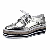 MINIVOG Platform Wingtips Square Toe Women Oxfords Shoe