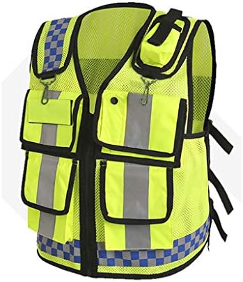 WBBFGF Reflective Vest, Safety Vest Reflective Vest Motorcycle Riding Mesh Traffic Reflective Suit Fluorescent Yellow Reflective Vest (Color : 3 Packs)