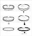 6 Pcs Women's Choker Necklace for Lady Girls Black Velvet Lace Stretch Tattoo Chokers Tassel Necklaces