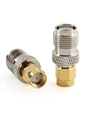 PC Accessory: DHT Electronics 2PCS RF coaxial coax adapter RP-SMA male to RP-TNC female - DHT LLC