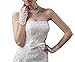 Lace Fingerless Rhinestone Beaded Bridal Gloves for Wedding Prom Party White