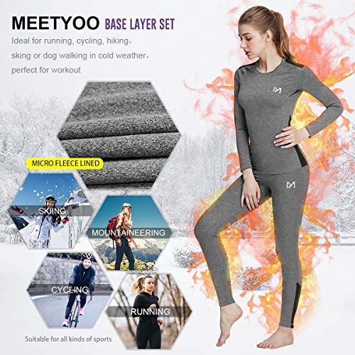 Women's Winter Underwear Set, Sport Thermal Long Johns Base Layer