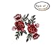 SUSHAFEN 2 Pcs Rose Flower Sew On Patch Floral Embroidered Applique Patches for Dress, T-shirt, Shoes,Coat