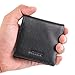 AGBIADD Small Real Leather Money Wallet Coin Purse for Men and Women (Black)