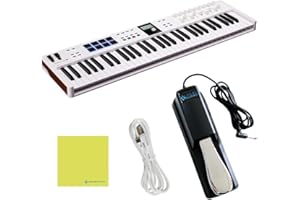 LIQUID AUDIO Arturia KeyLab 61 Essential mk3 MIDI Controller Bundle (White + Pedal)