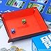 GAMELAND Dice Tray, Foldable, Orange, Plastic, Faux Leather, Rectangular, Fits in Board Game Box, for Roleplaying RPG Dice