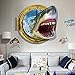 Kathson Removable 3d Cartoon Animation Fierce Shark Art Mural Vinyl Waterproof Wall Stickers