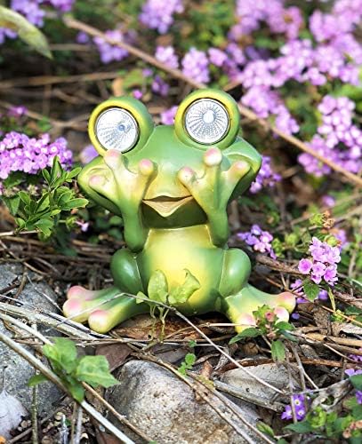 Photo voltaic Powered Frog Out of doors LED Backyard Mild Decor (See – NO)