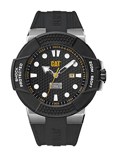 Cat shockmaster men s watch black dial black silicone s…