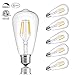 Vintage LED Edison Bulb, 4W, Edison Light Bulb 40W Equivalent, Dimmable LED Daylight White 4000K, ST64 LED Filament Bulb, E26 Medium Base, Edison Bulb for Decorate Home, Clear Glass, 6 Pack