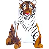 Novelty Tiger Hair Clip,Acetate Hair Clip,Big Claw Clip for Women,Funny Hair Claw Clip,Caramel