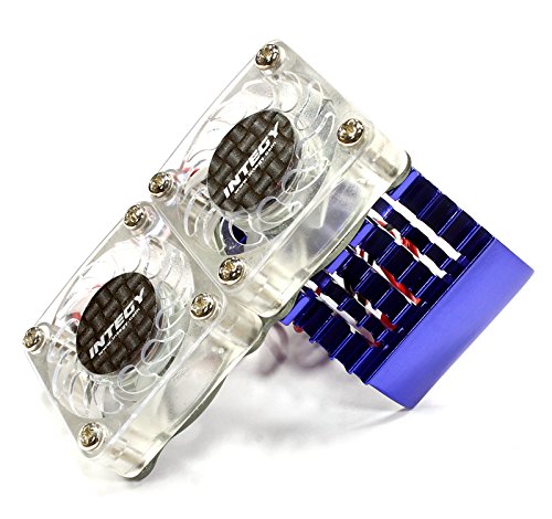 Integy RC Model Hop-ups C23139BLUE Super Motor Heatsink+Twin Cooling Fan 540/550