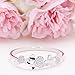 Menton Ezil 18K White Gold Plated Heart By Heart CZ Diamonds Accent Bangle Bracelets Jewelry for Women Love Design