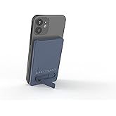 Gallevant Magcharge 5000mAh Magnetic Wireless Power Bank – MagSafe Compatible Portable Charger with Kickstand & Dual USB-C Ports – Slim Fast Charging Battery Pack for iPhone & Samsung Galaxy - Navy