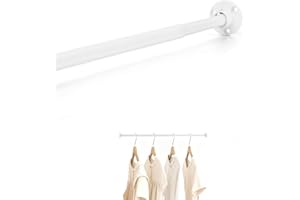 TYRON 1 Pcs Mini Closet Rod for Hanging Clothes, Adjustable Closet Rod 12 to 18 Inches, 1/2" Diameter, Metal Closet Bar Hangi