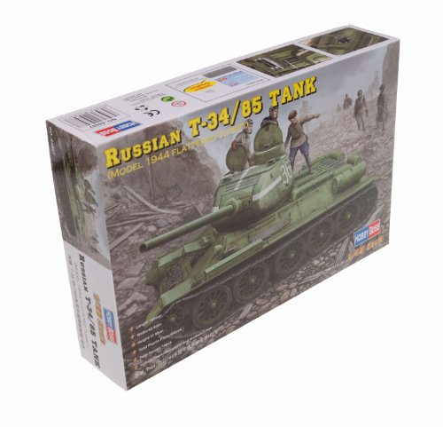 Hobby Boss Russian T-34/85 Tank Model 1944 with Flattened Turret Vehicle Model Building Kit