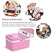 Locking Medicine Cabinet, EVERTOP Household First Aid Kit Locking Prescription Pill Case Storage Box with Compartments for Jewelry Cosmetics Cards Essential Oils Arts Crafts Medical Supplies, Pink