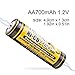 HyperPS 1.2V AA 700mAh Ni-Cd NiCd Rechargeab​le Battery for NiCd Solar Panel Light Lamp, RC Toy (4)