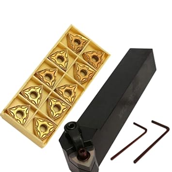 Docooler Set of 20mm Lathe Turning Tool Holder MWLNR2020K08 + 10 WNMG0804 Carbide Inserts + 2 Wrenches