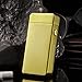 FORHU Windproof Flameless Electronic Pulse Arc Cigarette Lighter USB Charging Cigar Lighter Rechargeable (Gold ice)