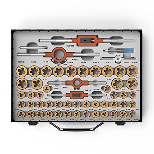Muzerdo 131PCS Sae and Metric Coated Bearing Steel Tap and Die