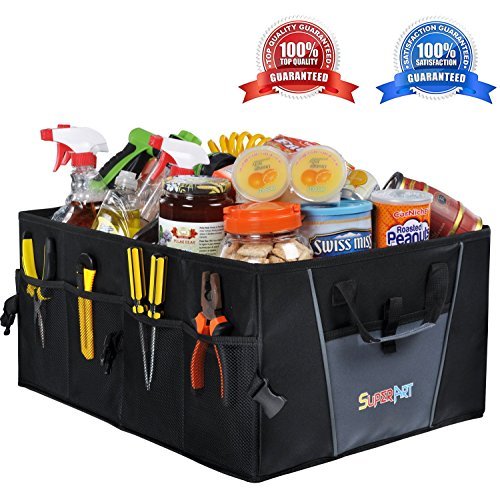 Car Trunk Organizer Premium Foldable Cargo Container Sturdy Clutter Great For Car SUV Truck Minivan Home- Collapsible For Easy Storage (23.6\'\'x16.1\'\'x11.8\'\')