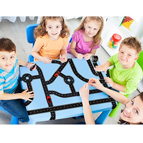 PlayTape 60' x 2" Black Road Starter Pack - Includes 2" Street Curves - Tape Toy Car Track For Kids - Sticker Roll for Cars and Train Sets