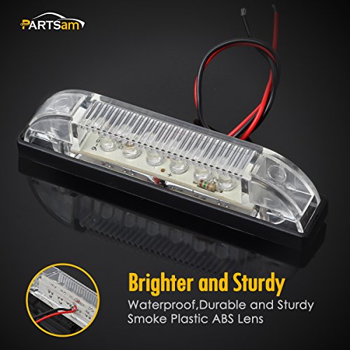 image for Partsam 6X 4 Marine/Boat Slim Line Clear/White LED Utility Strip Light