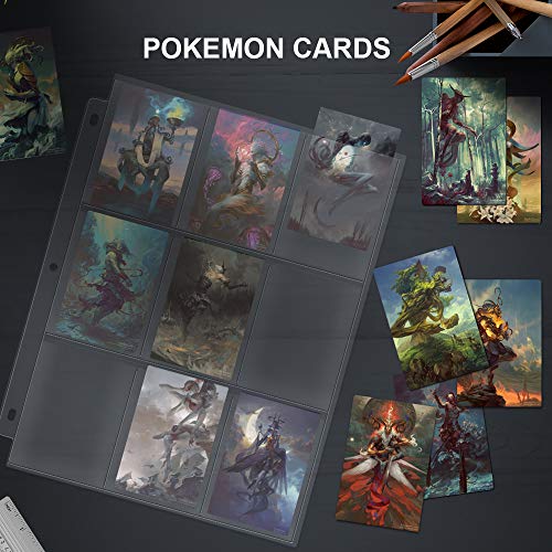 30 Sheets 9-Pocket Clear Trading Card Sleeve Page Protector for Standard Size Cards, AHGXG 270 Pockets Card Storage Sleeves for Pokemon,Skylanders, Top Trumps - Thumbnail 4