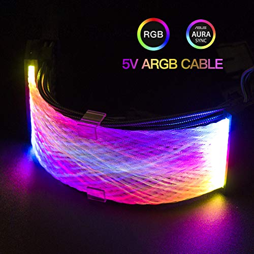 RGB Cable Extension PC Sync 24pin Male to Female Strimer RGB PSU Cable
